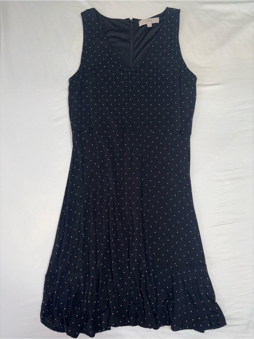 LOFT Black and White Polka Dot Dress